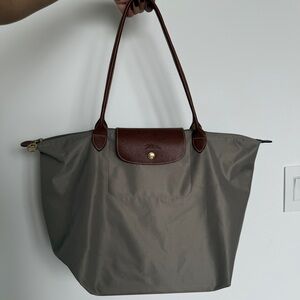 Longchamp Le Pilage Original Large Tote Bag in Gray